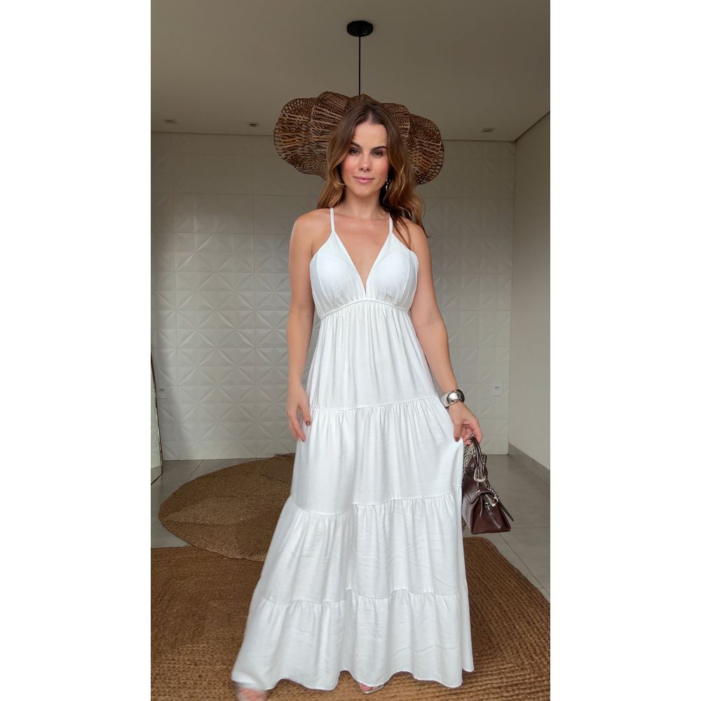 Vestido Longo Alcinha Betina Branco