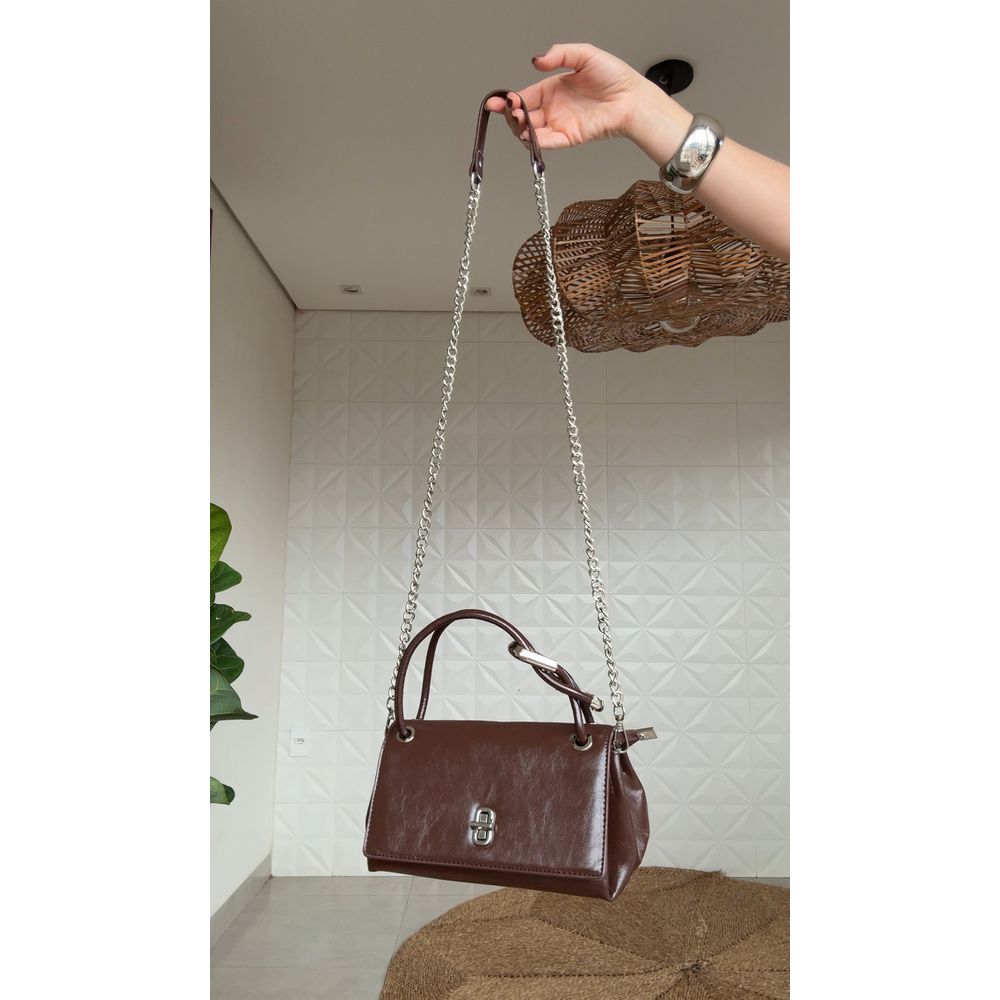 Bolsa Couro Pequena Alice Café