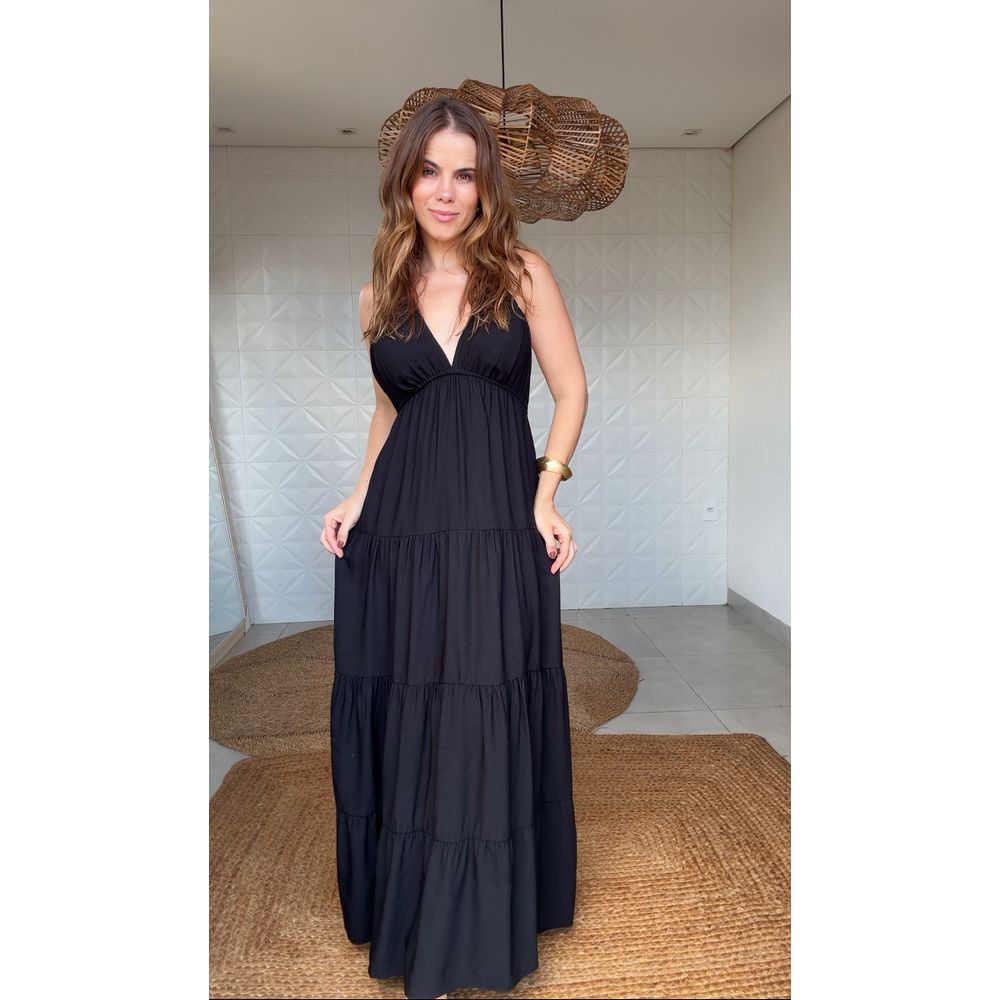 Vestido Longo Alcinha Betina Preto