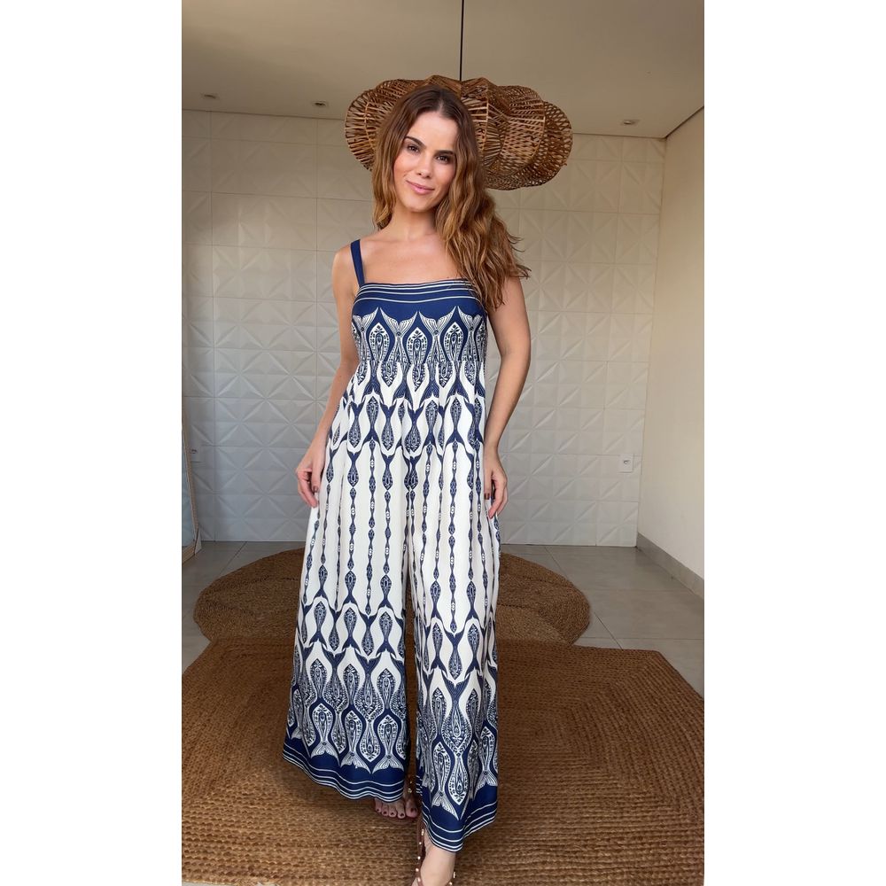 Macacão Peixe Correnteza Estampado