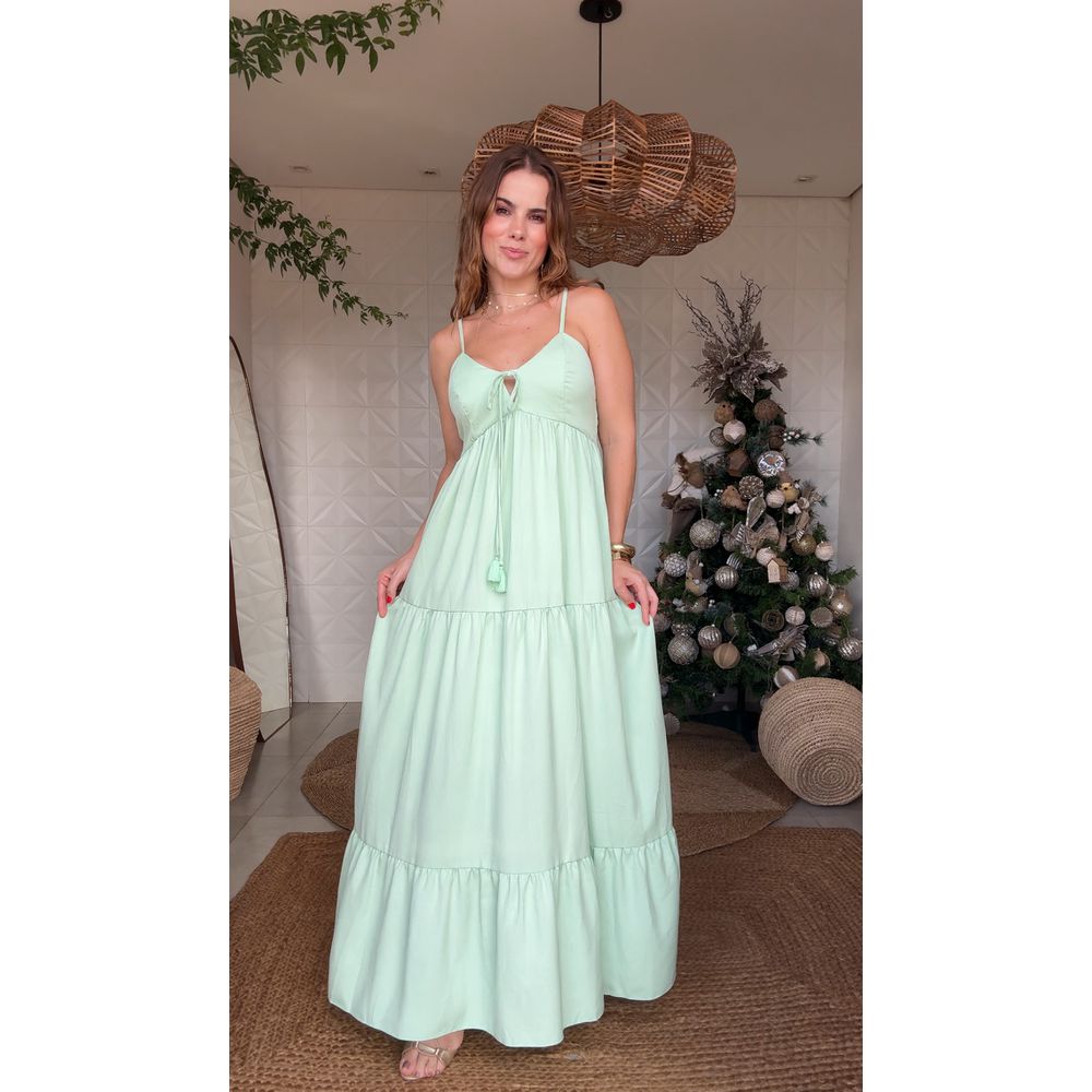 Vestido Longo Alcinha Cecilia Verde Pistache