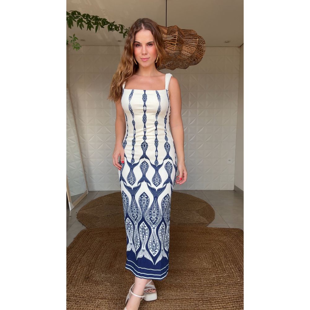 Vestido Alça Mar De Estrelas Importada Estampado