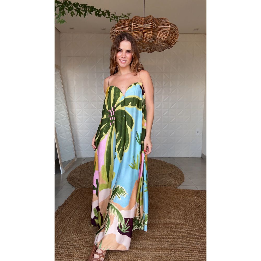 Vestido Aro Jardim Burburinho Estampado