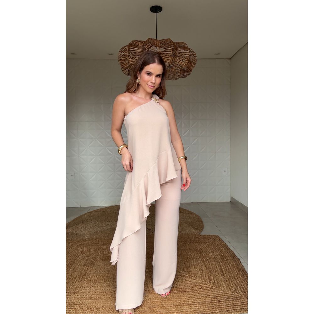 Conjunto Juliana Chiclê Bege 