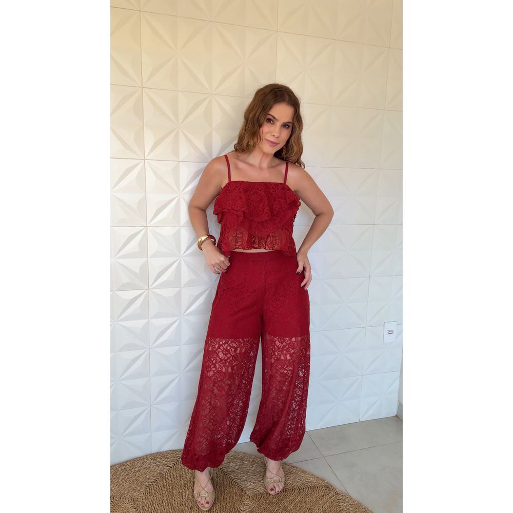 Calça Aladin Iris Chiclê Vermelha