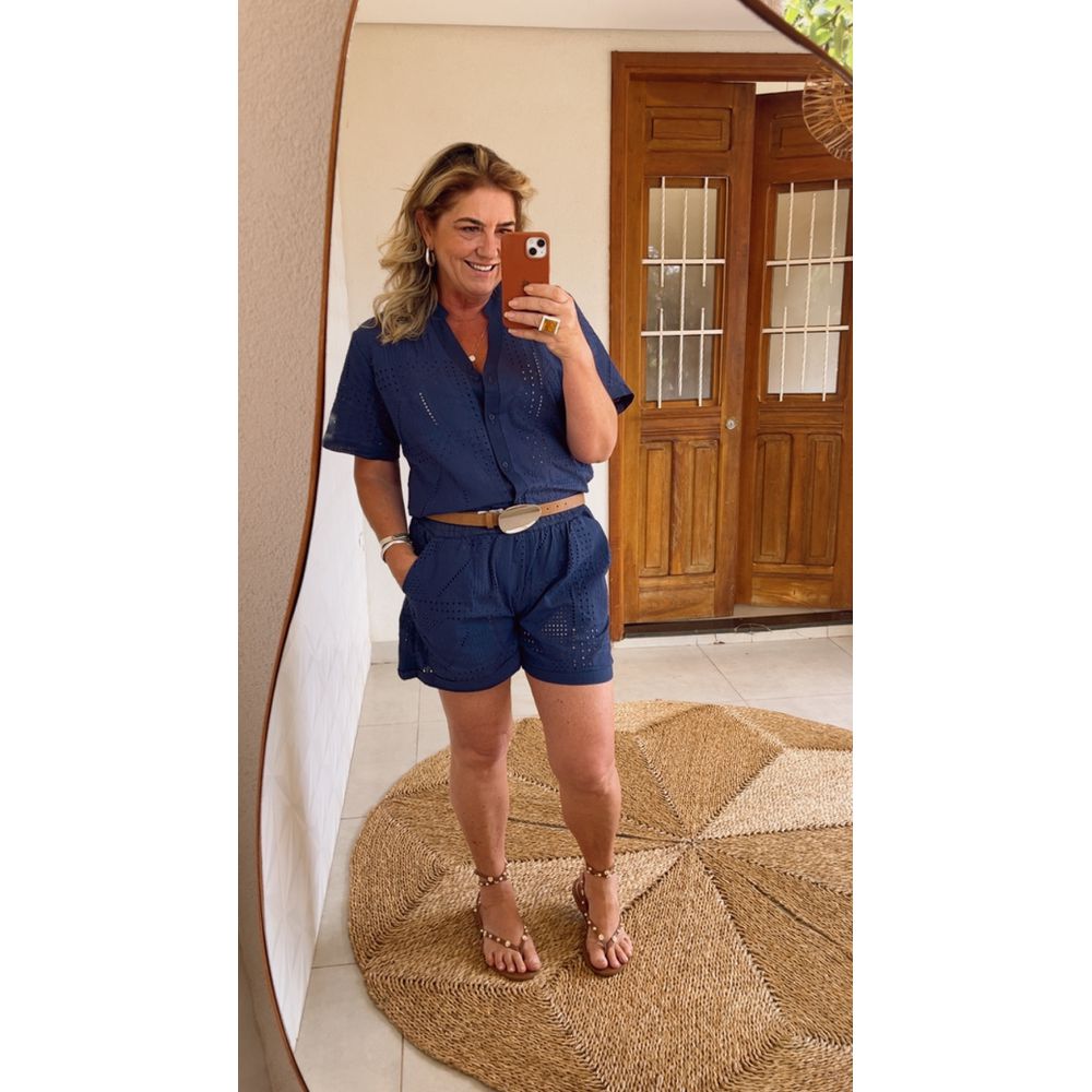 Conjunto Perola Azul Marinho