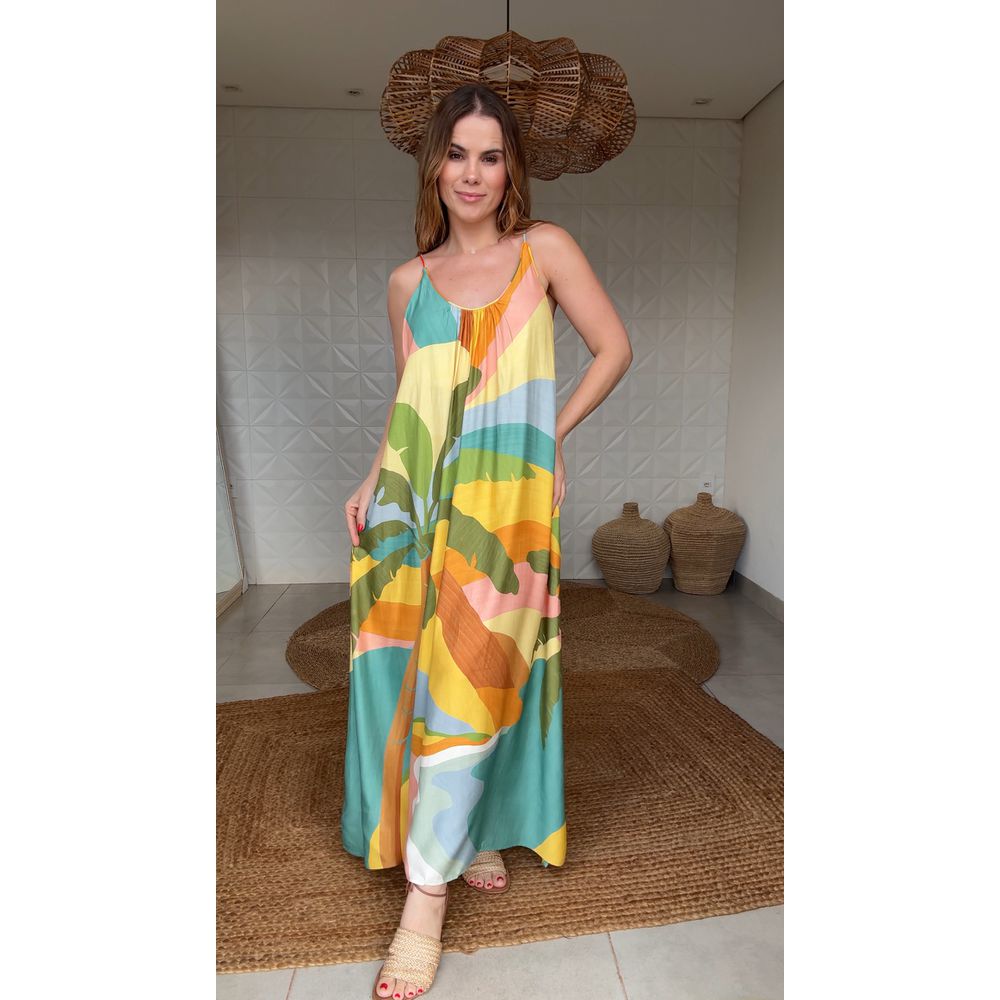 Vestido Longo Paisagem Carioca Estampado