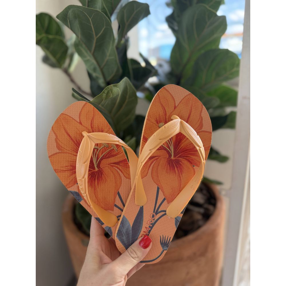 Chinelo Maxi Flor Laranja