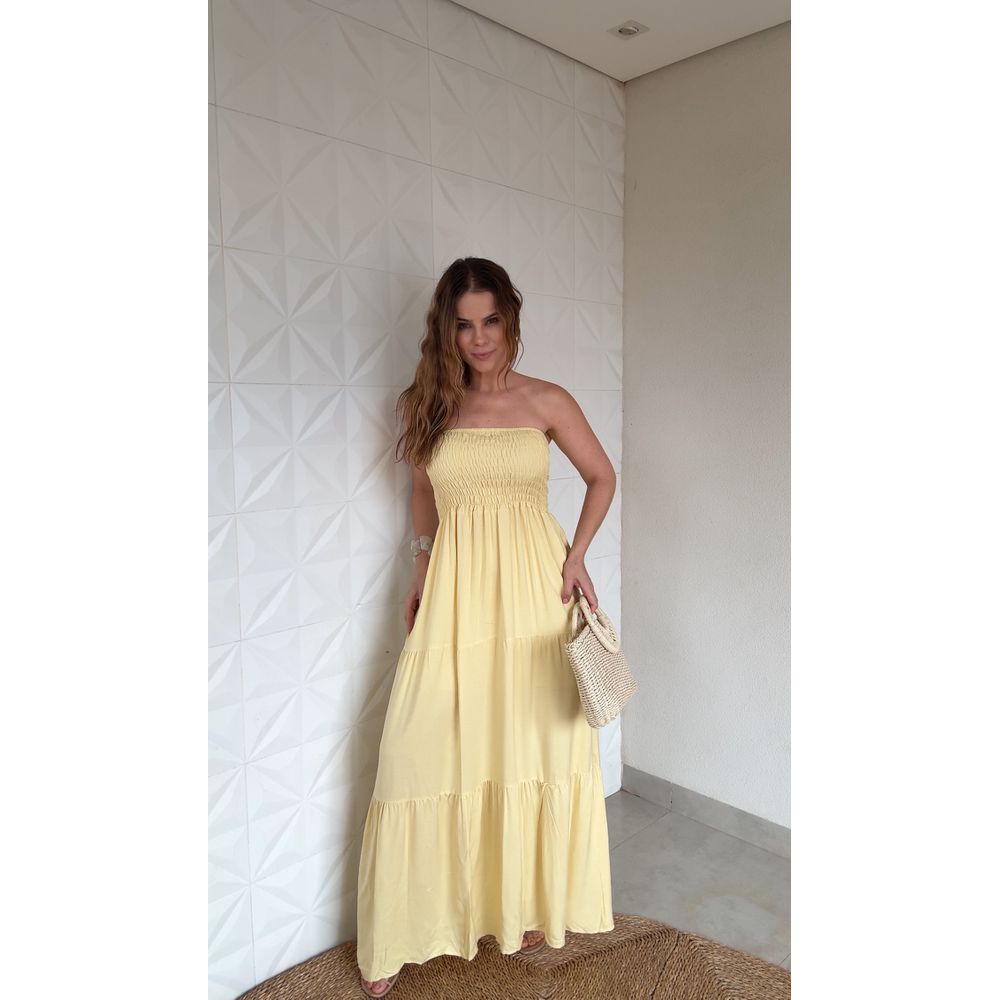 Vestido Valentina Amarelo Mantega
