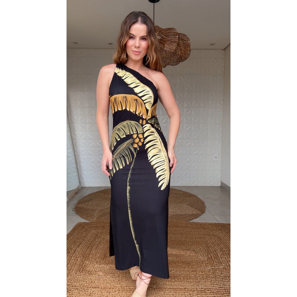 Vestido Ombro Só Itacaré Coqueiro Estampado