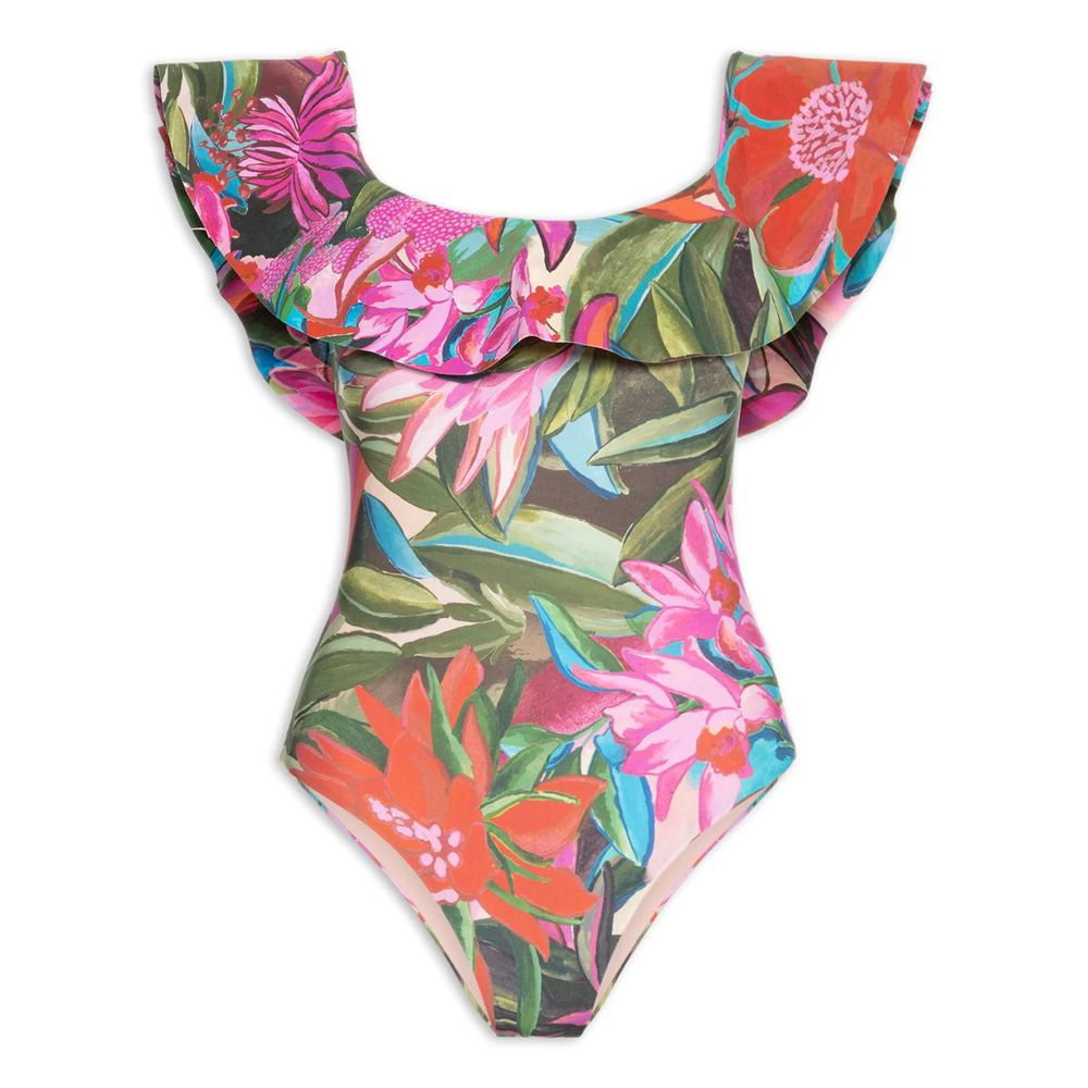 Maiô Babado Jardim De Sonho Estampado