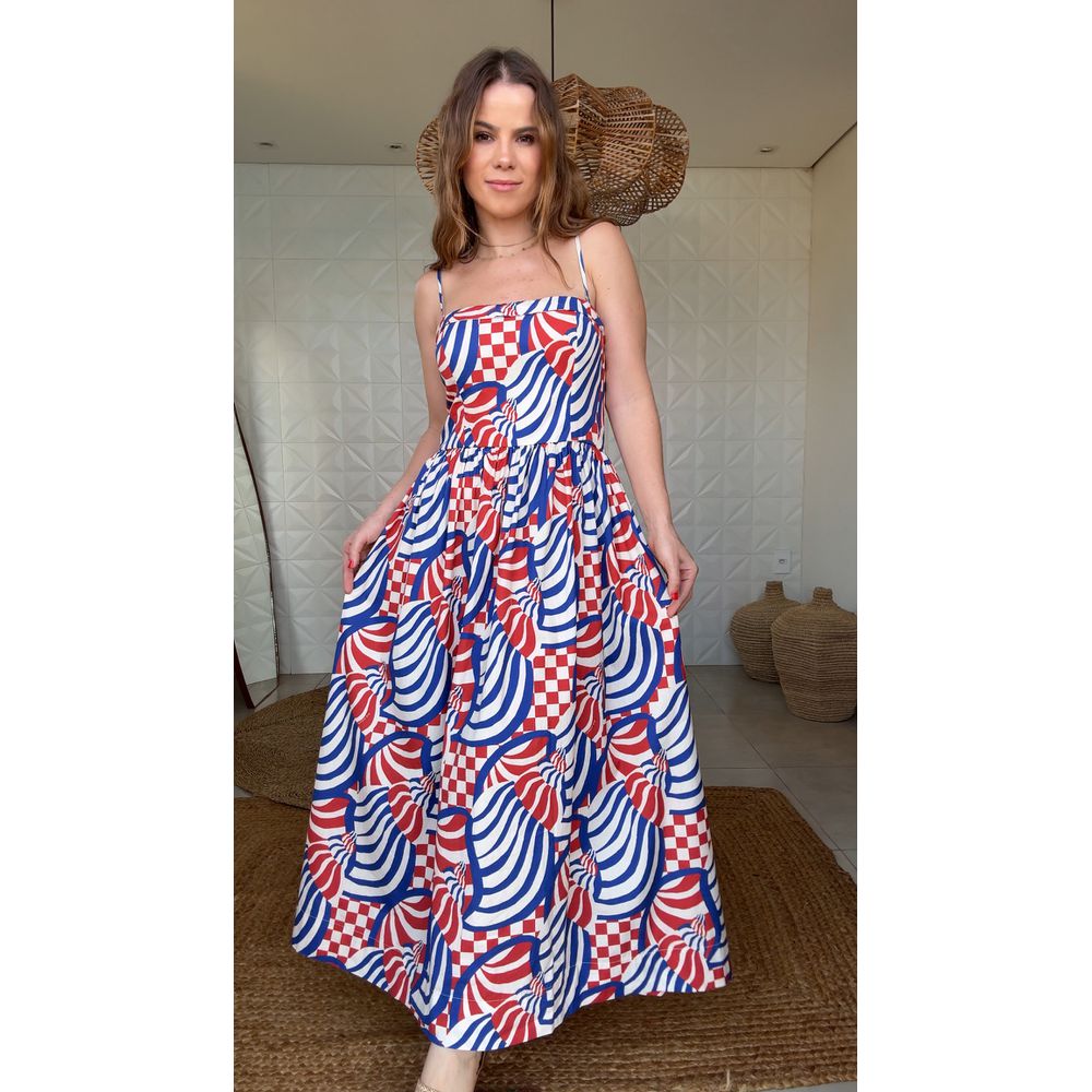 Vestido Cropped Concha Gráfica Estampado