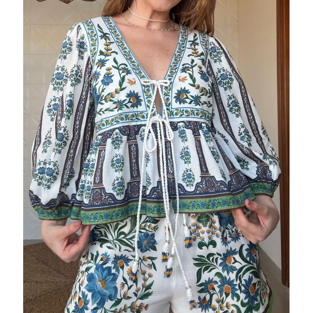 Bata Amarração Manoela Estampado