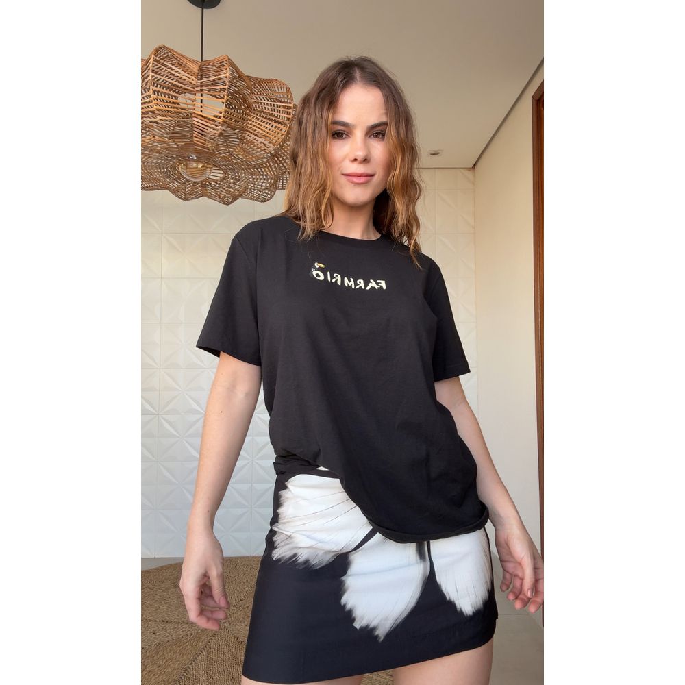 Tshirt Fit Farm Rio Tucano Preto Escuro Estampado