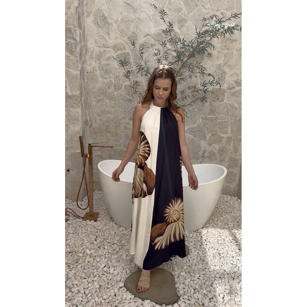 Vestido Longo Amonita Estampado