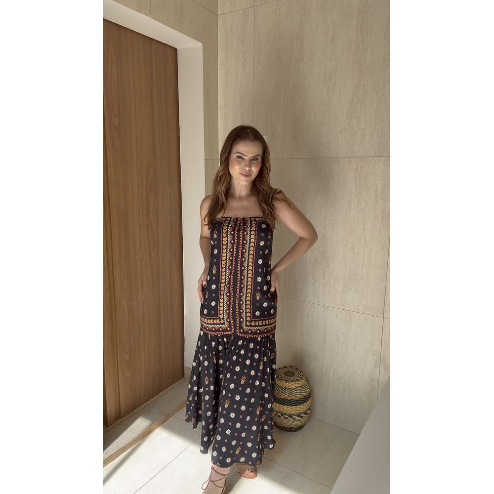 Vestido Longo Lenço Lili Estampado