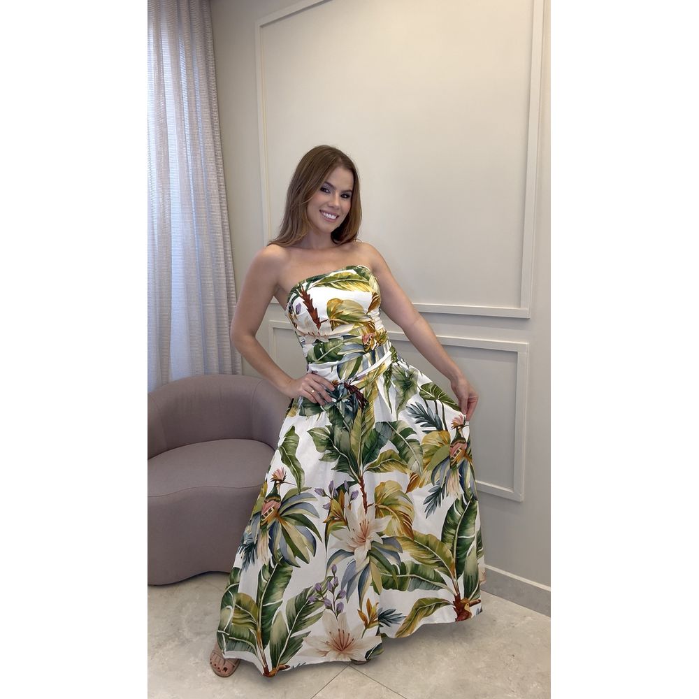Vestido Longo Tropicalia Estampado