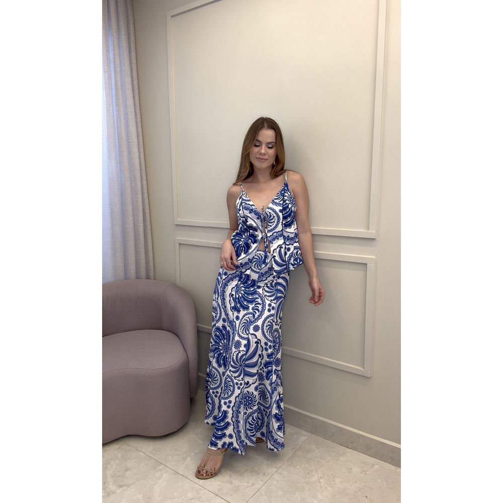 Saia Cropped Delicadeza Estampado