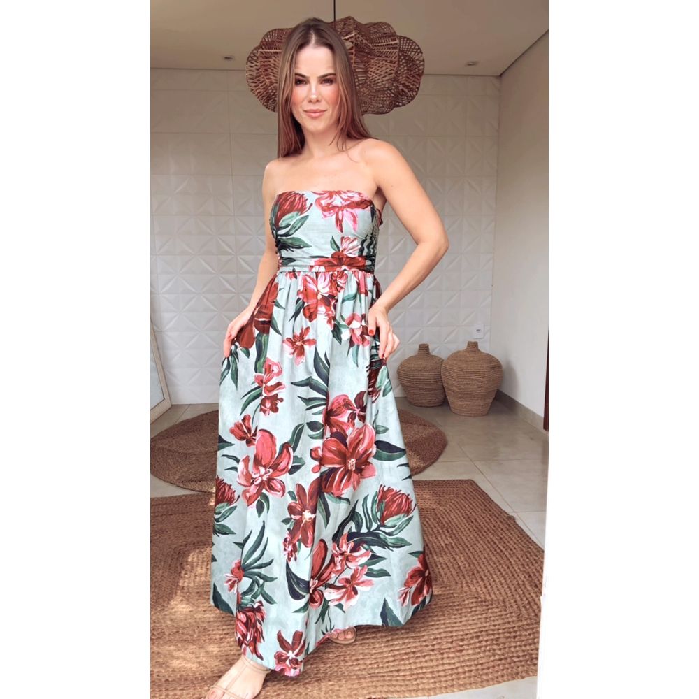 Vestido Midi Lineia Estampado