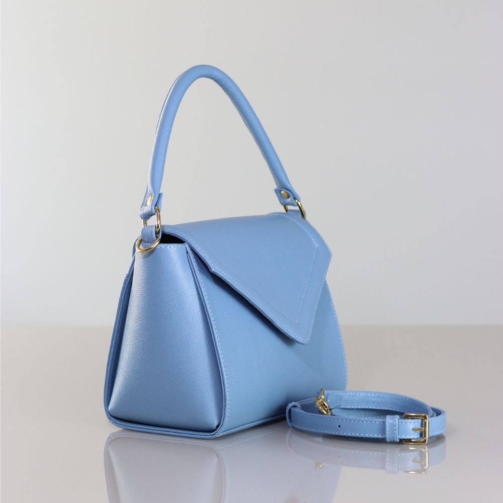 Bolsa Dani Azul Celeste | Couro Legítimo