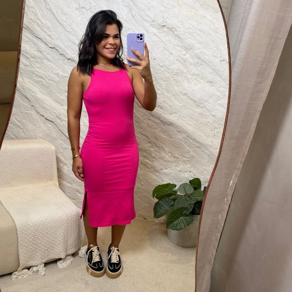 Vestido mid costa nua pink - Maranata Moda Feminina