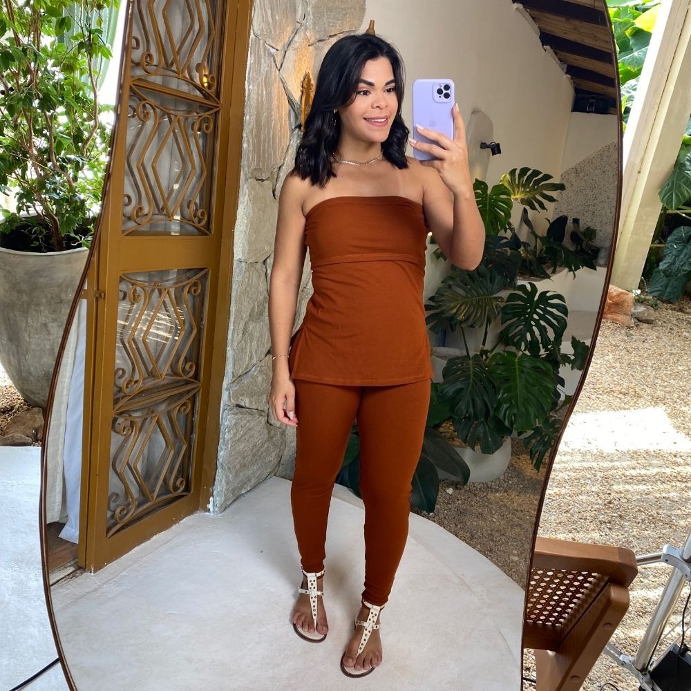 Conjunto tomara que caia páprica - Maranata Moda Feminina