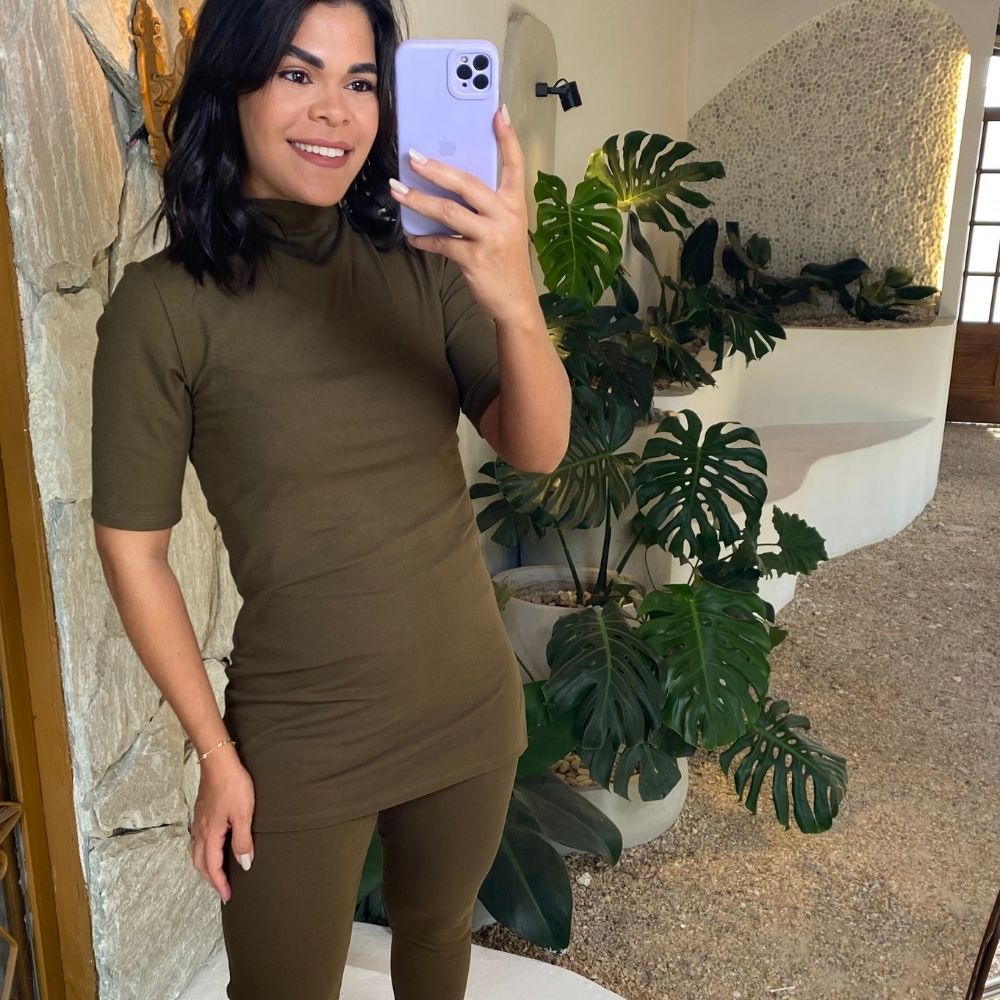 Conjunto alongado musgo - Maranata Moda Feminina