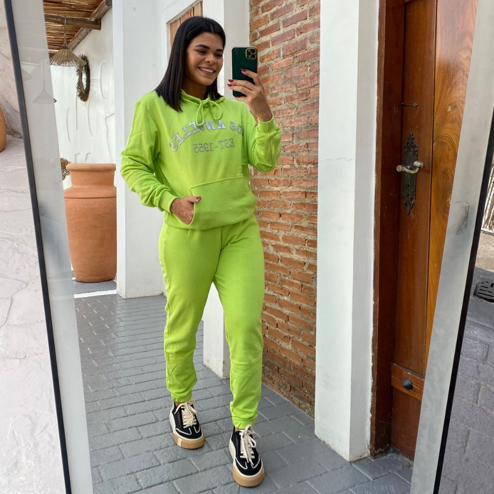 Conjunto moletom verde lima - Maranata Moda Feminina