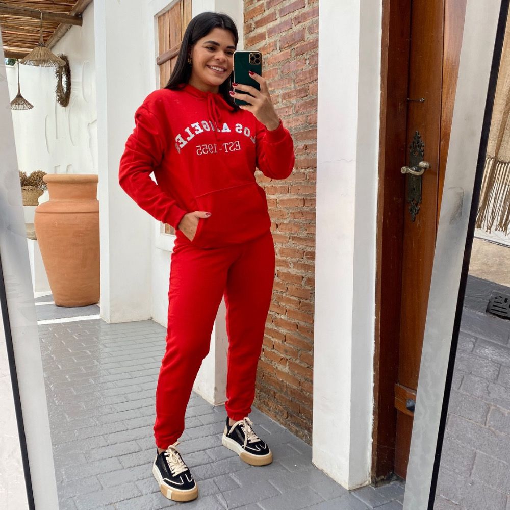 Conjunto moletom vermelho - Maranata Moda Feminina