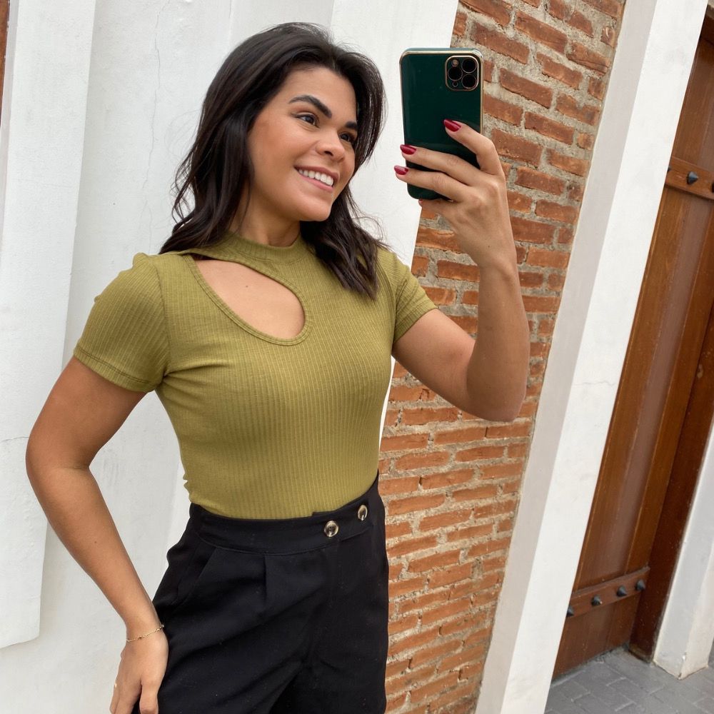 Blusa gota verde oliva - Maranata Moda Feminina