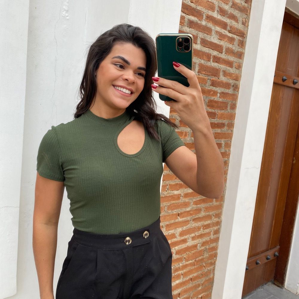Blusa gota verde militar - Maranata Moda Feminina