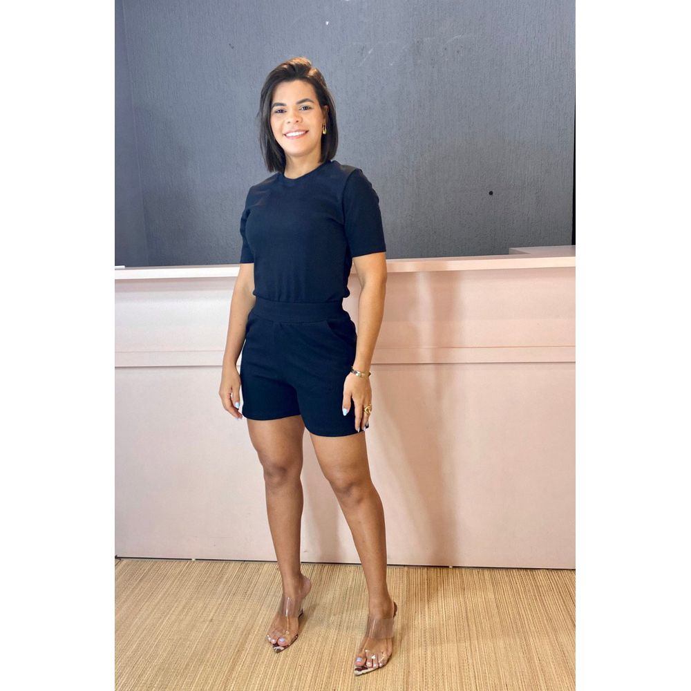 Conjunto de short preto - Maranata Moda Feminina