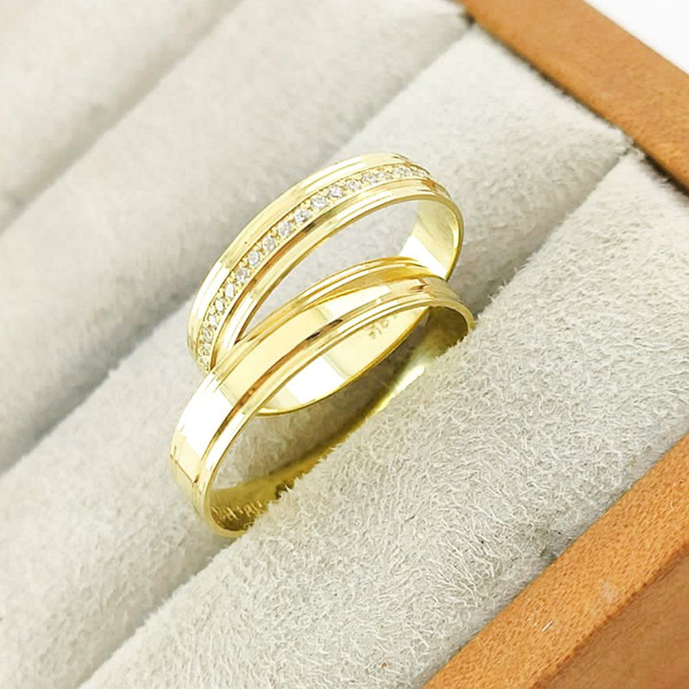 Alianças Em Ouro 18k Burquina 4mm Polida Reta