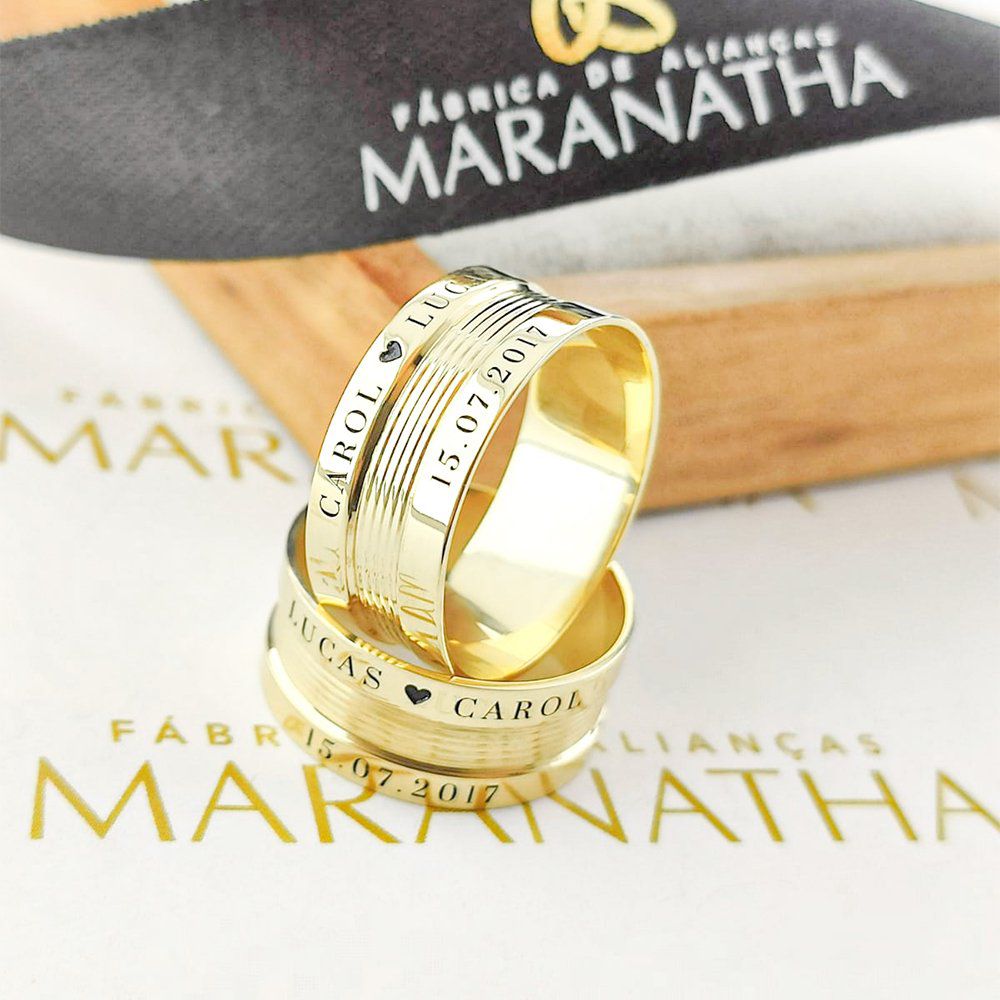 Alianças Em Ouro 18k Catar 8mm Polida Reta