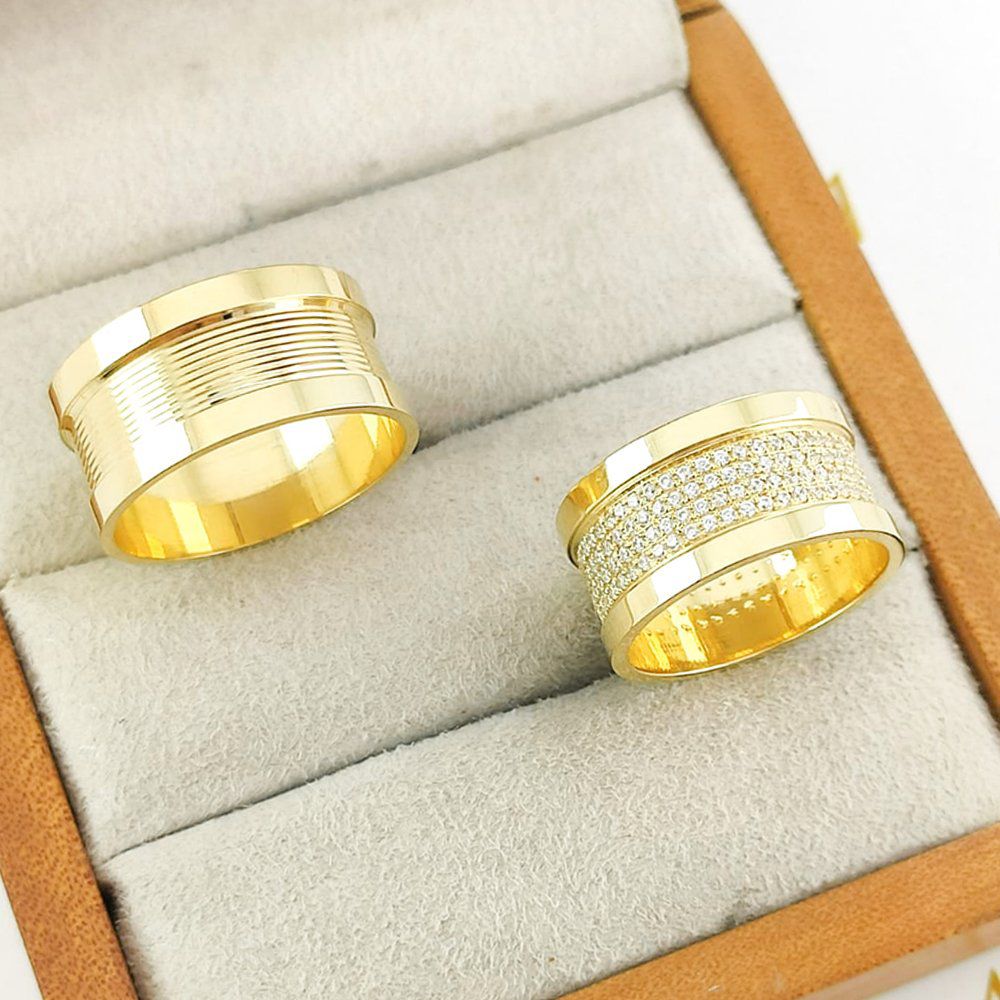 Alianças Em Ouro 18k Egito 10mm Polida Reta