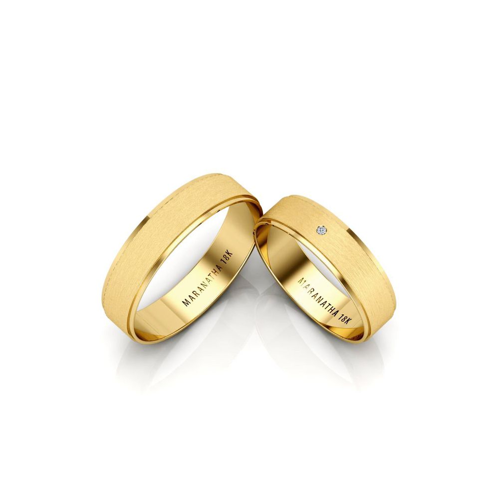 Alianças Em Ouro Modelo Eslováquia 5mm Fosco Lixad...