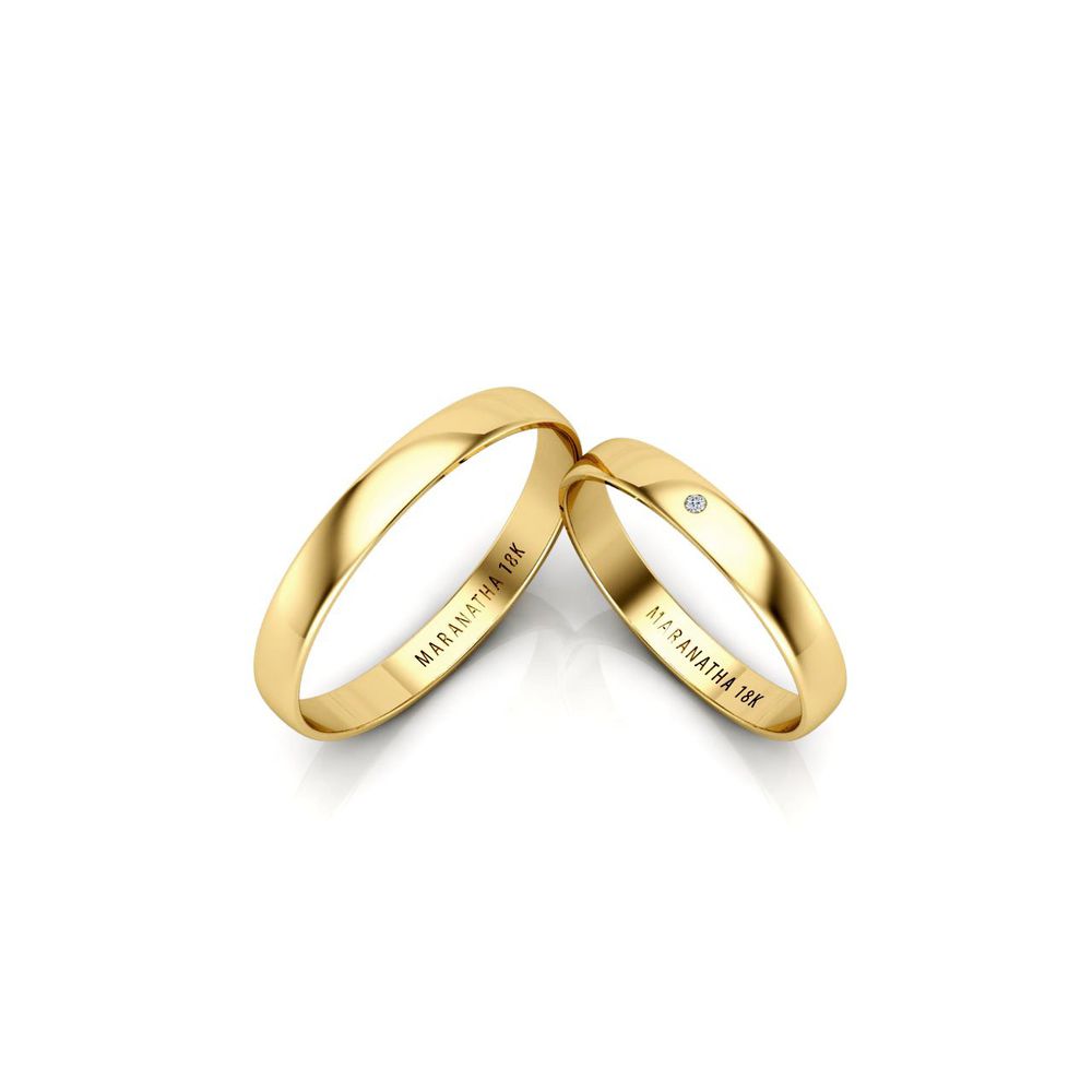 Alianças Em Ouro 18k Espanha 3mm Polida Meia Cana