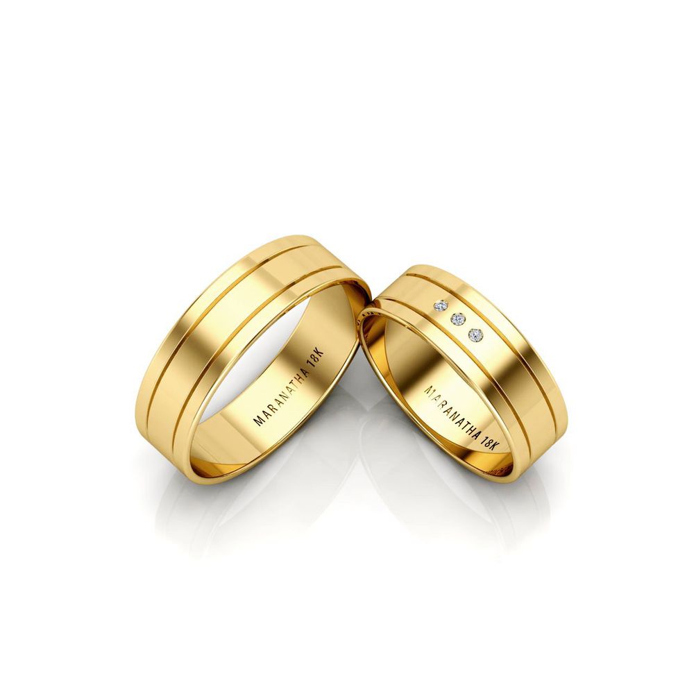 Alianças Em Ouro 18k Estônia 5mm Polida Reta