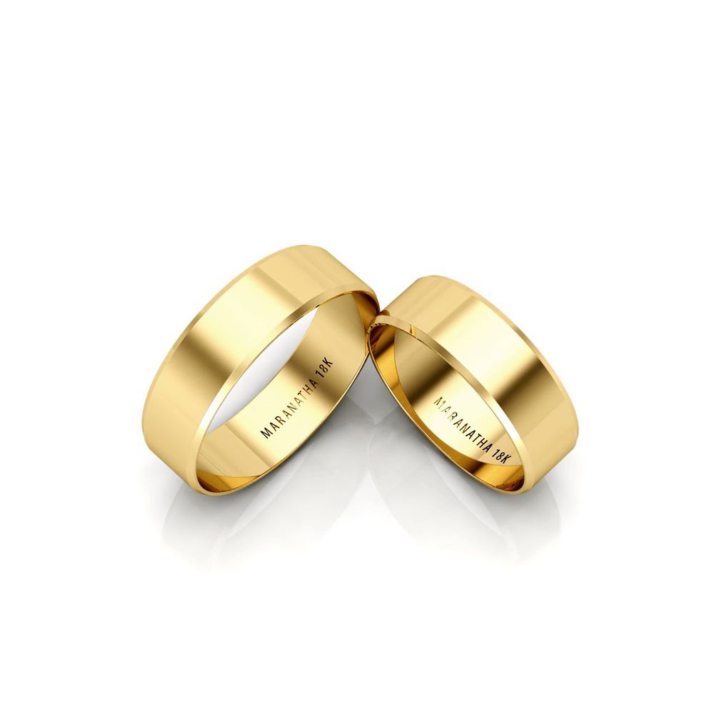 Alianças Em Ouro 18k Finlândia 6mm Polida Reta Chanfrada