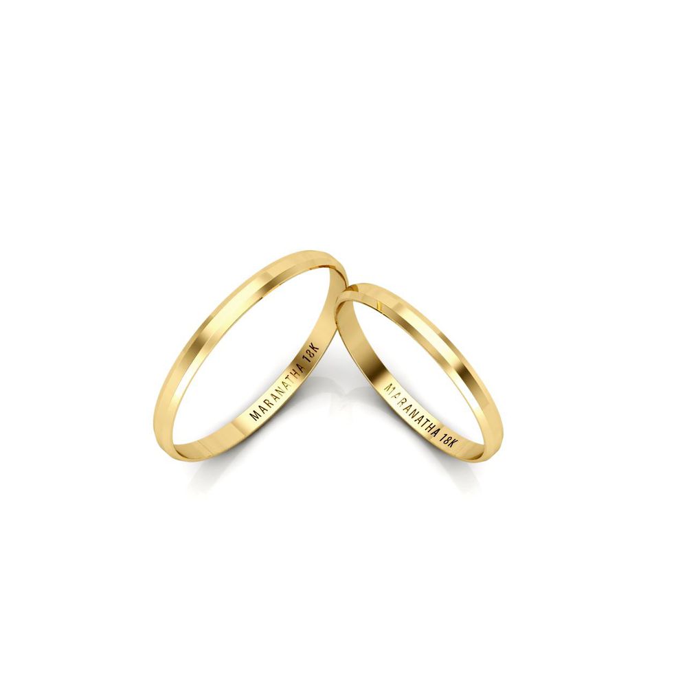 Alianças Em Ouro 18k Munique 2mm Polida Reta Chanfrada