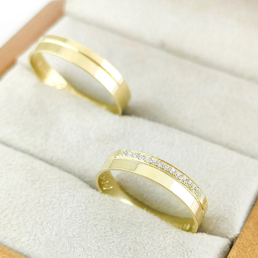 Alianças Em Ouro 18k Oslo 4mm Polida Reta