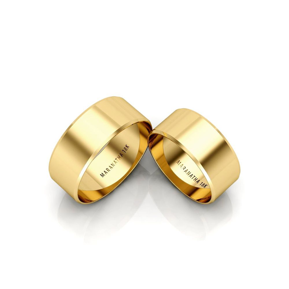 Alianças Em Ouro 18k Paraguai 8mm Polida Reta Chanfrada