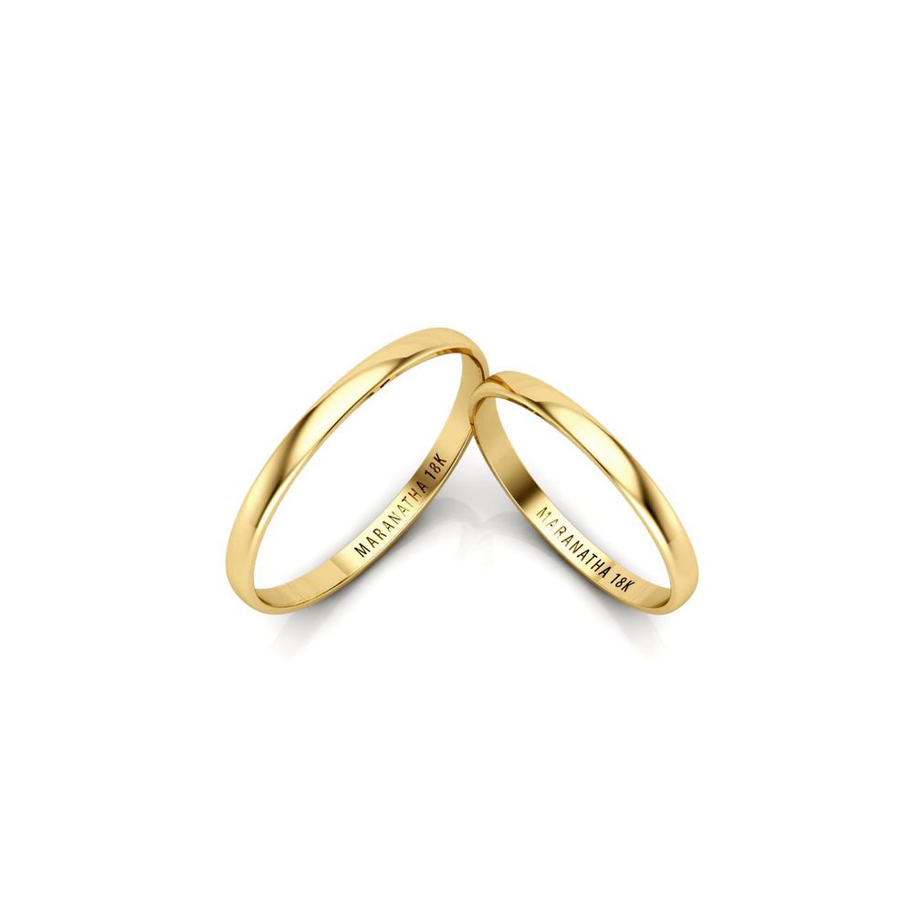 Alianças Em Ouro 18k Portugal 2mm Polida Meia Cana