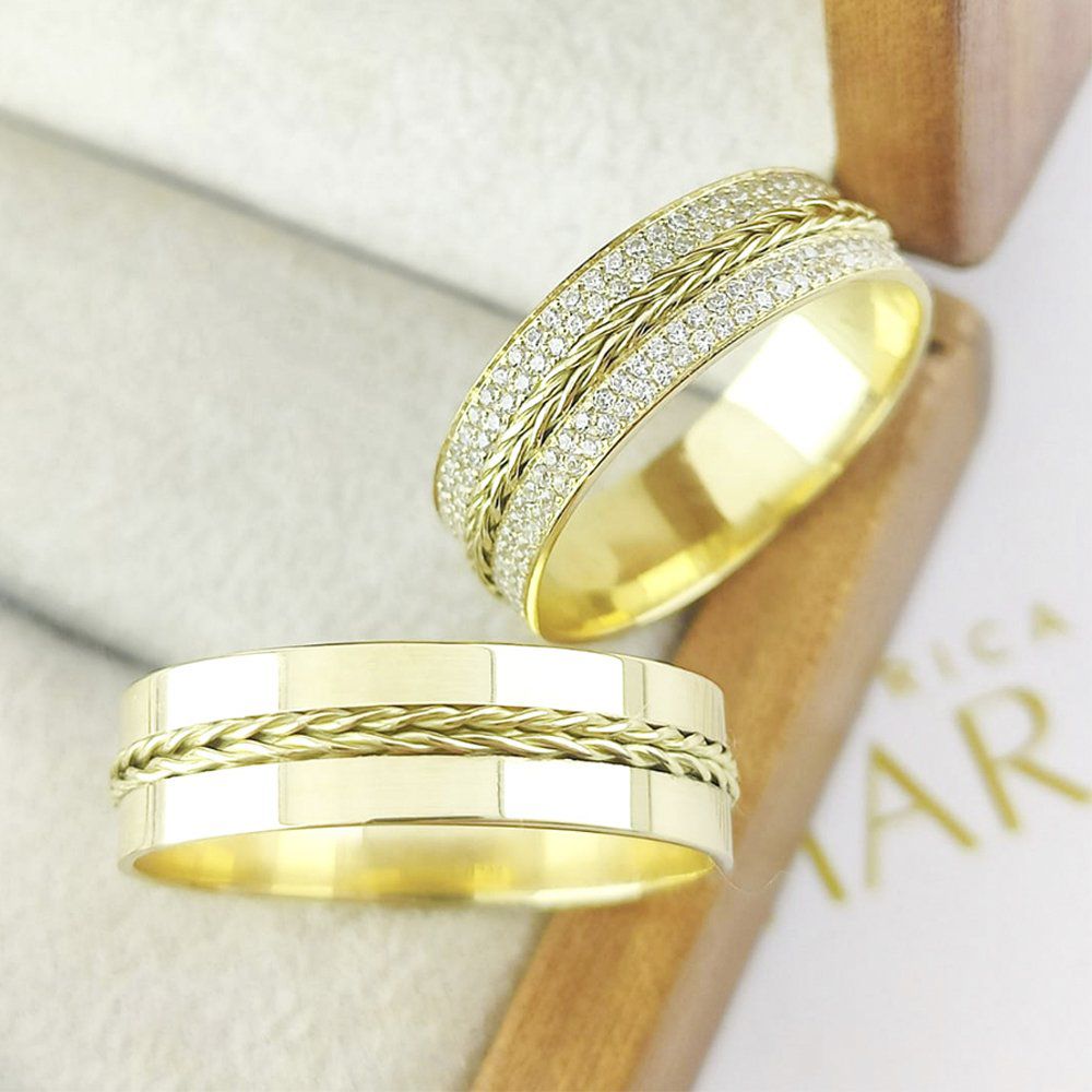 Alianças Em Ouro 18k Tajiquistão 6mm Polida Reta