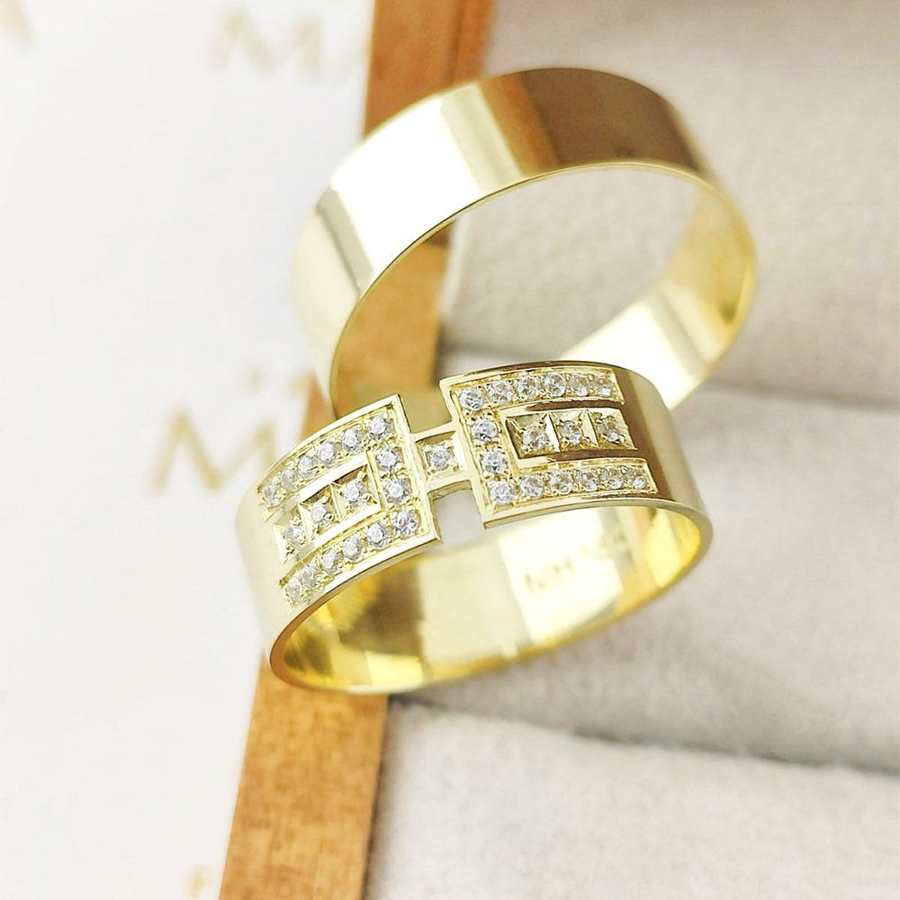 Alianças Em Ouro 18k Tunísia 6mm Polida Reta