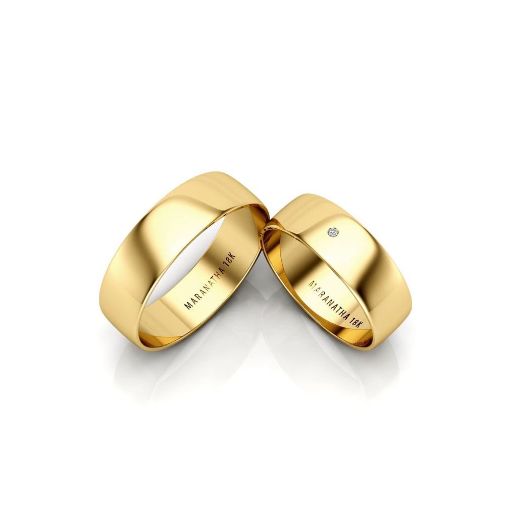 Alianças Em Ouro Ucrânia 6mm Polida Meia Cana