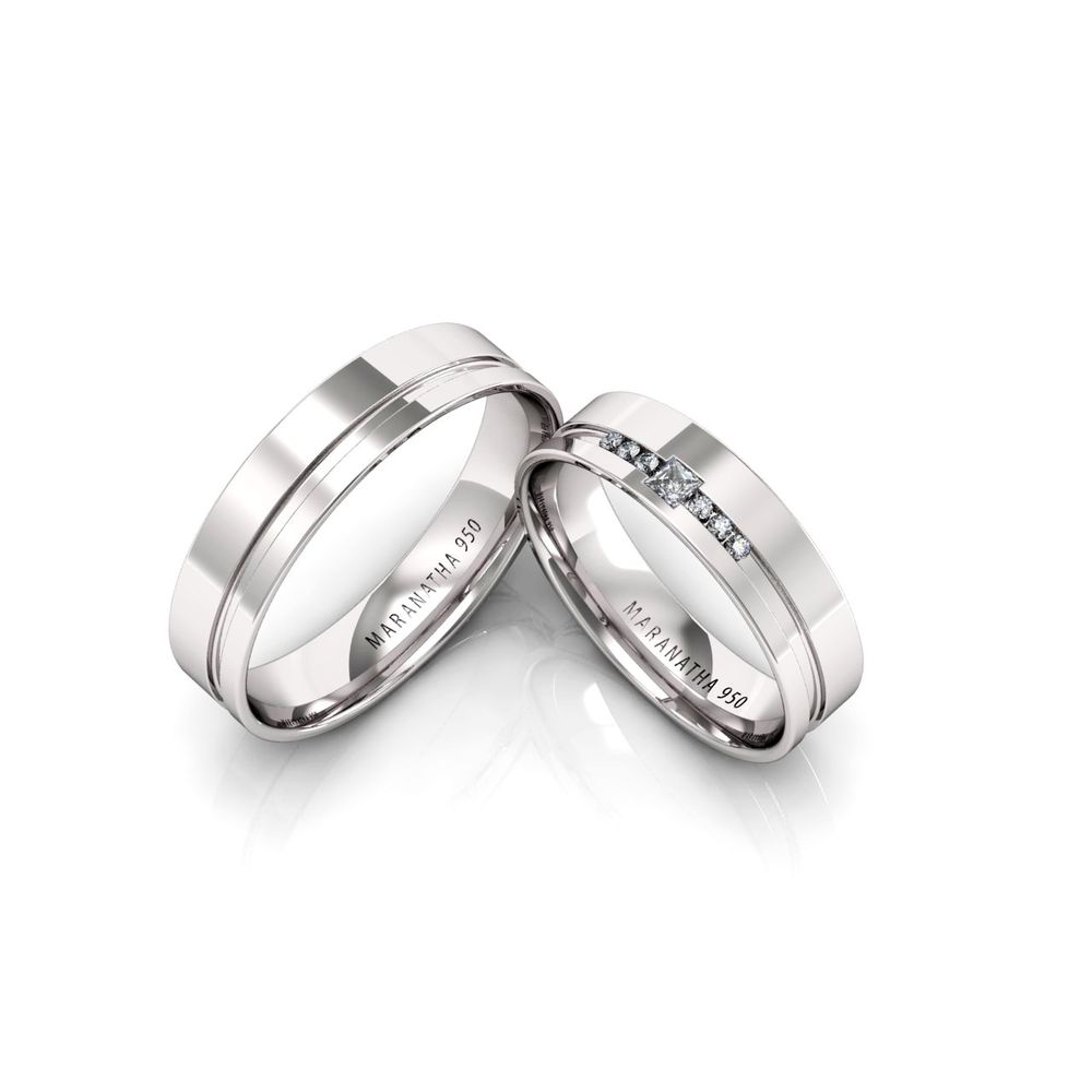 Alianças Em Prata 950 Itacoatiara 5mm Polida Reta