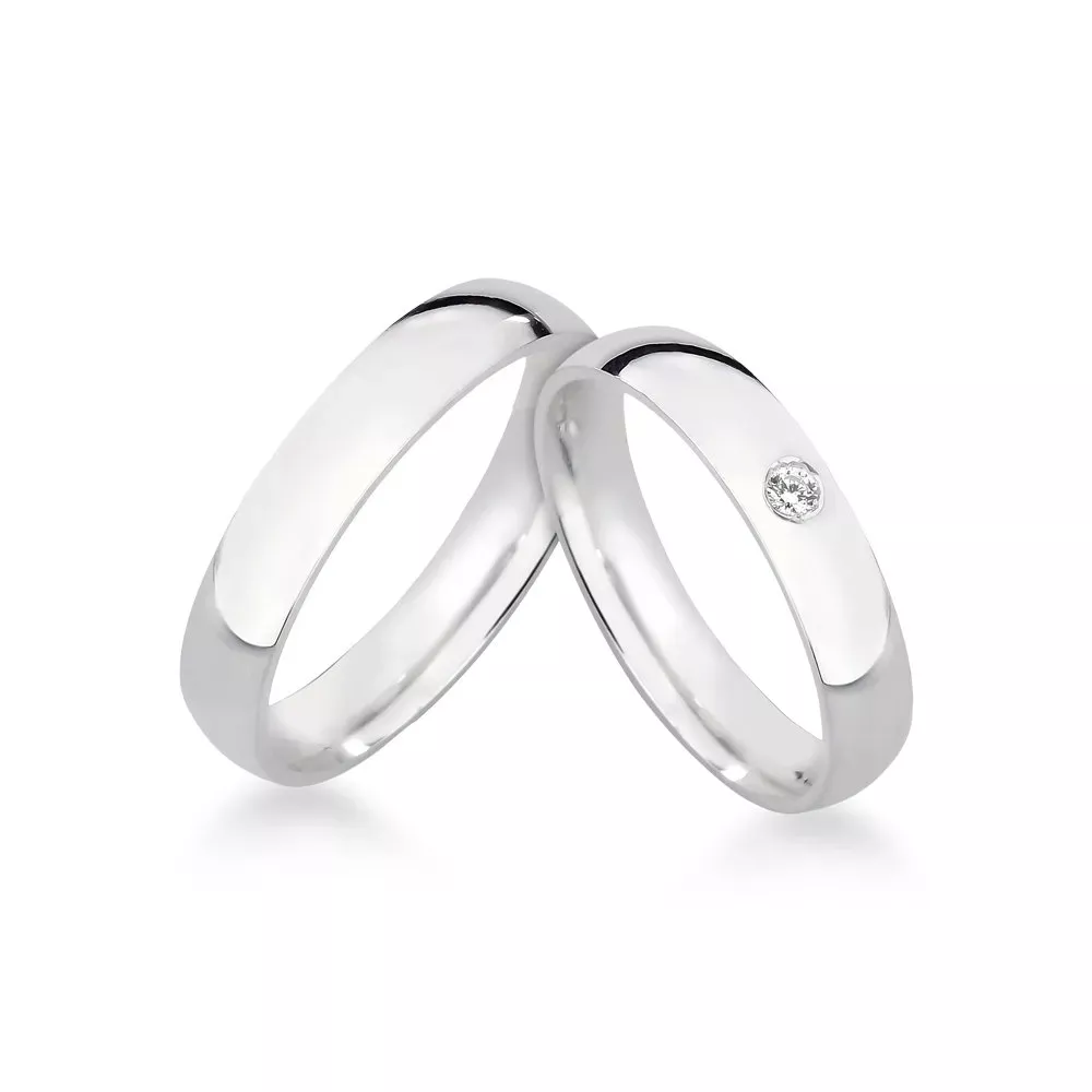 Alianças Em Prata 950 Maracajaú 4mm Polida Meia Ca...