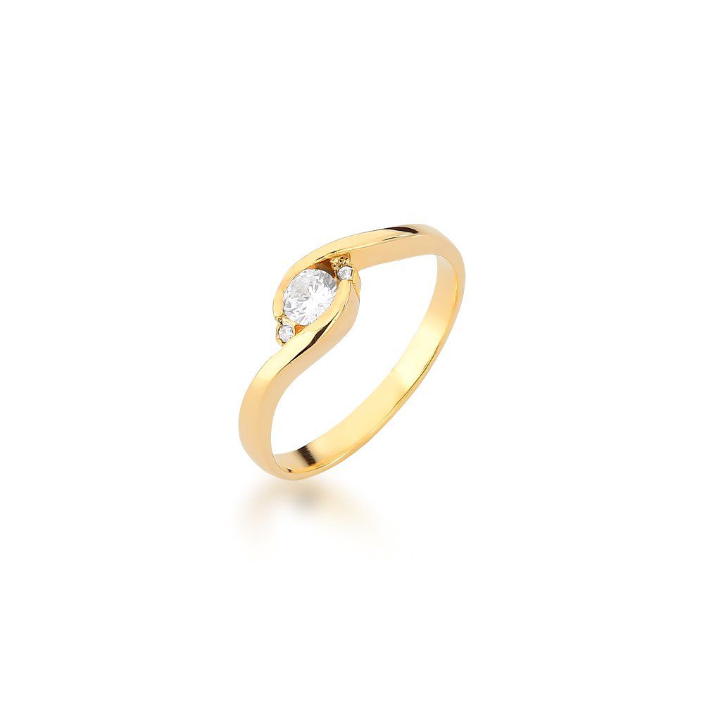 Anel De Noivado Larissa Em Ouro 18k