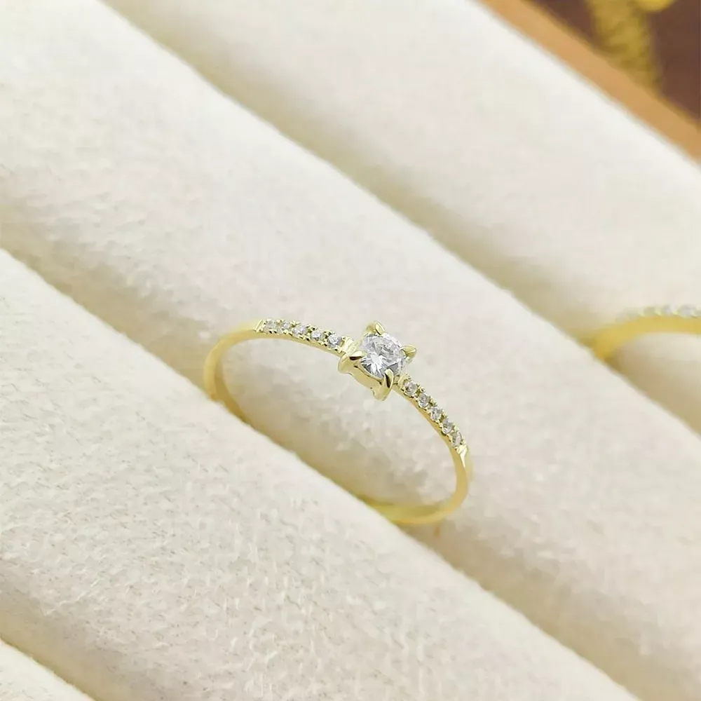Anel De Noivado Love Em Ouro 18k